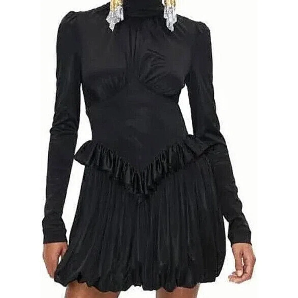 New Paco Rabanne x H&M Designer Black Bubble Mini Dress, Sz M - Picture 1 of 9